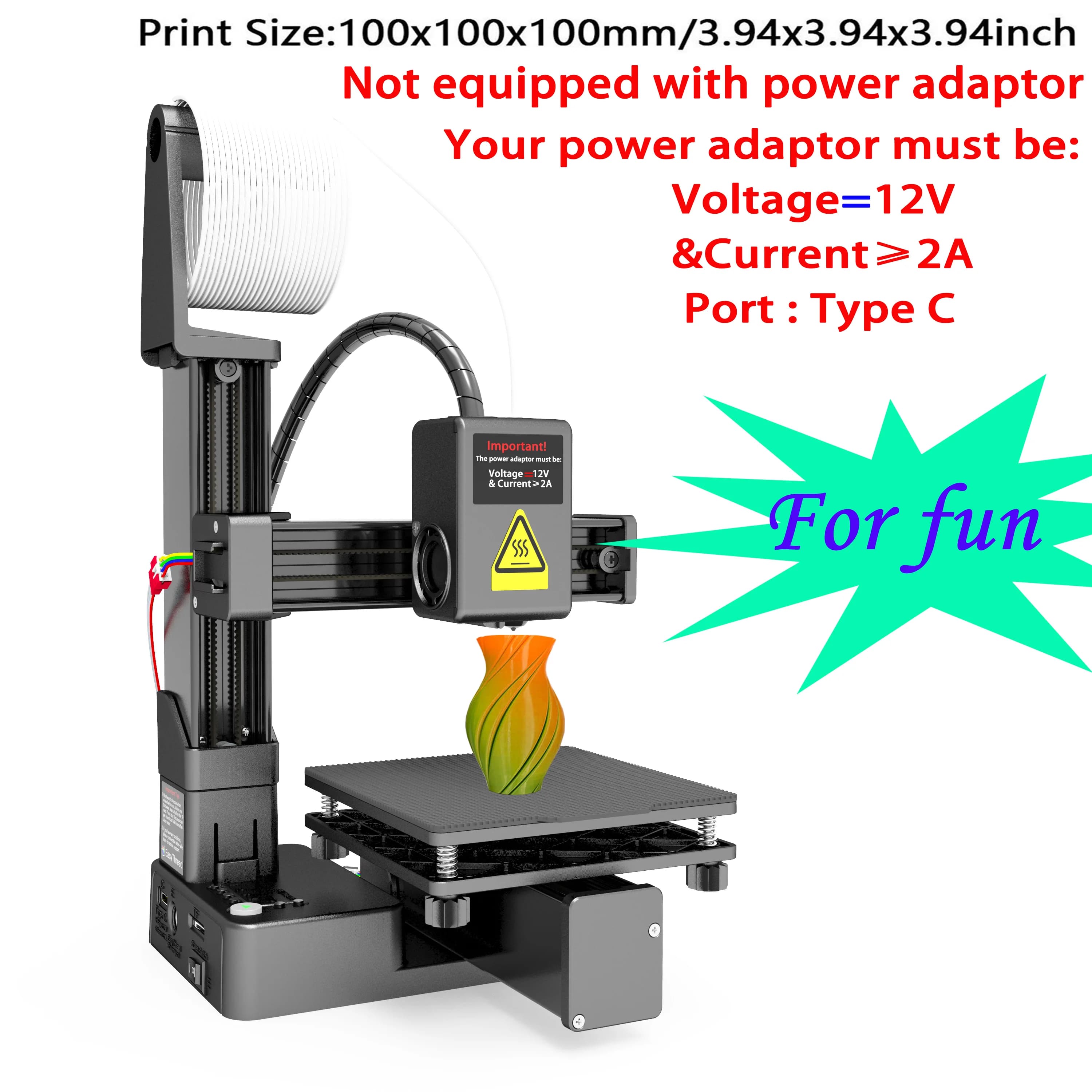 EasyThreed K10 3D Printer Entry Level for Fun Compatible with 1,75 mm PLA TPU filament