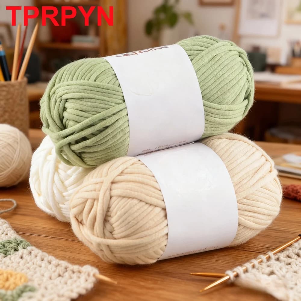 1Pc 50g 80m Crochet filato di cotone cavo Per nylon rotondo a mano Filato per maglieria borsa cuscino tappetino cappello scarpa Linea amigurumi Fili