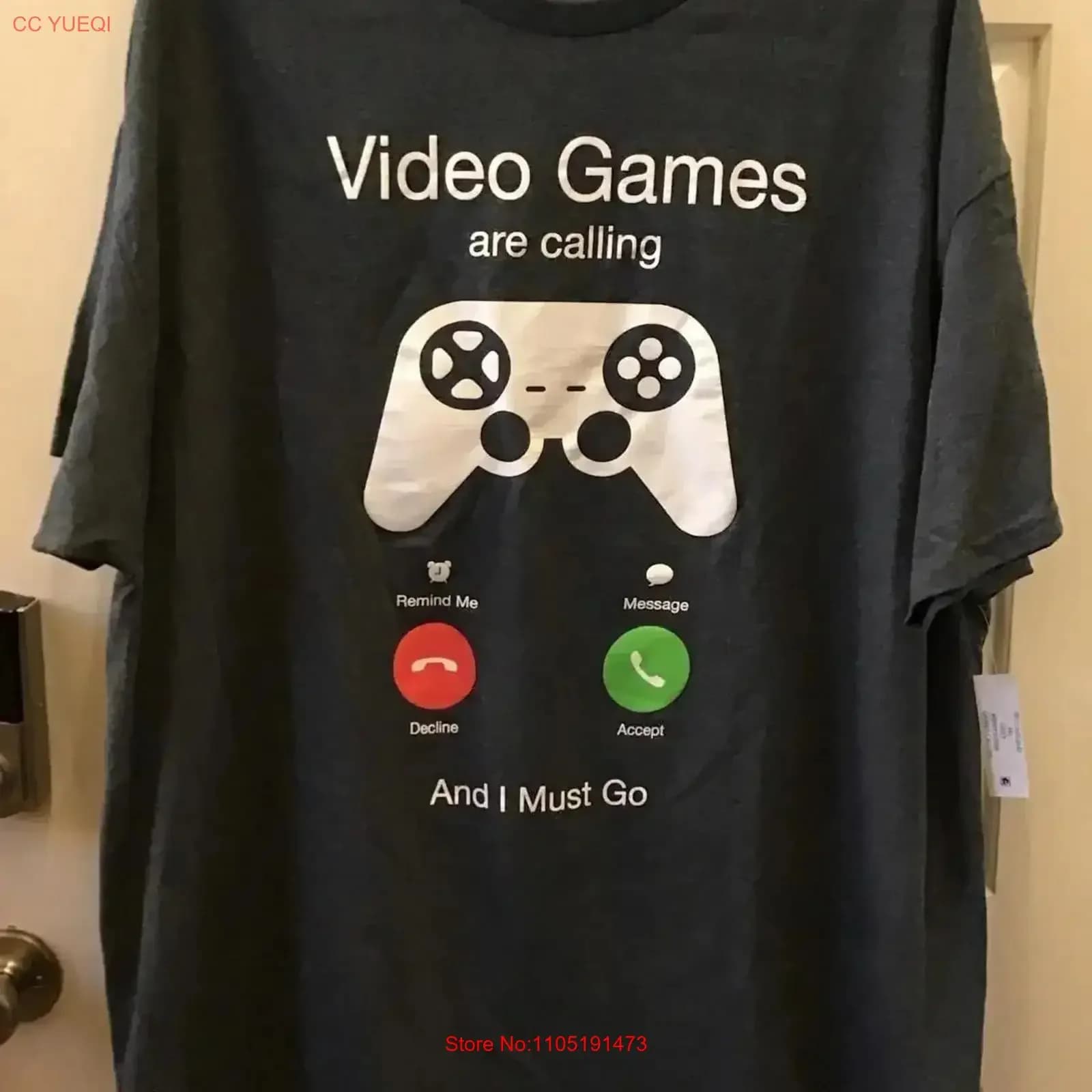 Nuovi videogiochi da uomo 2XL O 3XL sono chiamati e devo andare T-shirt da giocatore grigia vintage lavata casual traspirante versatile