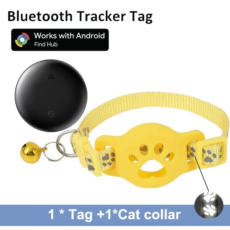 Cat Tracker Bluetooth Tracker Compatible with Google Find My (Android Only) Anti-Loss Device with Cat Collar for Pets & Luggage