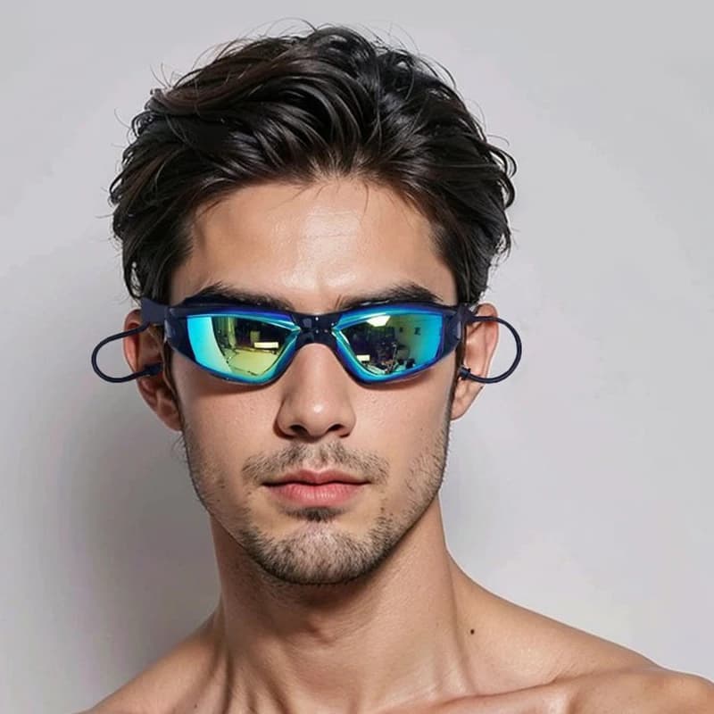 Professional swimwear Earguards Swimwear Waterproof Glasses HD Anti-Fog UV Adjustable Silicone Glasses Men's Transparent Glasses