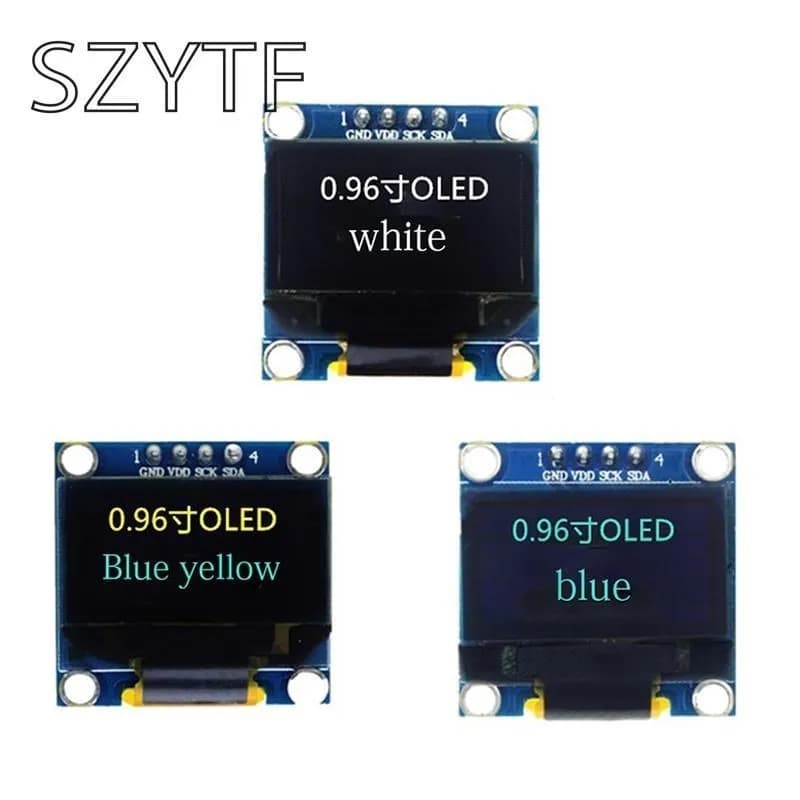 Modulo Display OLED bianco blu giallo seriale IIC da 0.96 pollici 128X64 I2C SSD1306 12864 LCD GND VCC SCL SDA 0.96 "per Arduino