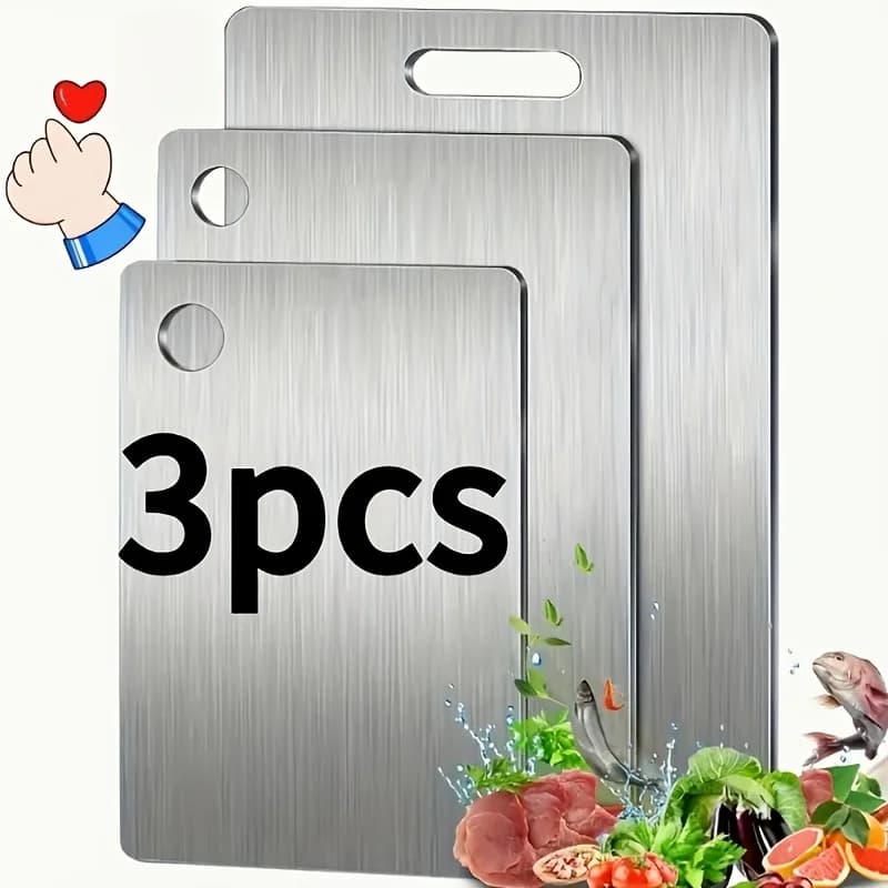 Set of 3 Stainless Steel Sizes - Without BPA, Dishwasher Washables, Anti-slip, with Succhi, Anti-rust and Space Saving
