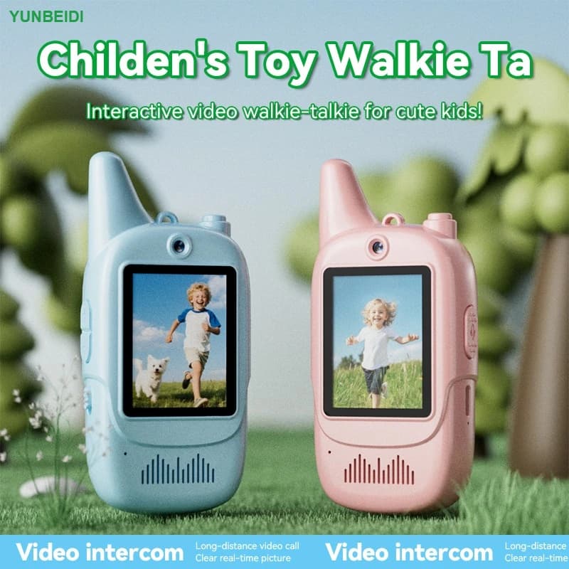 2 pezzi videocitofono per bambini ricarica USB citofono ad alta definizione per interni ed esterni giocattoli per bambini regali di compleanno età compresa tra 3 e 12 anni