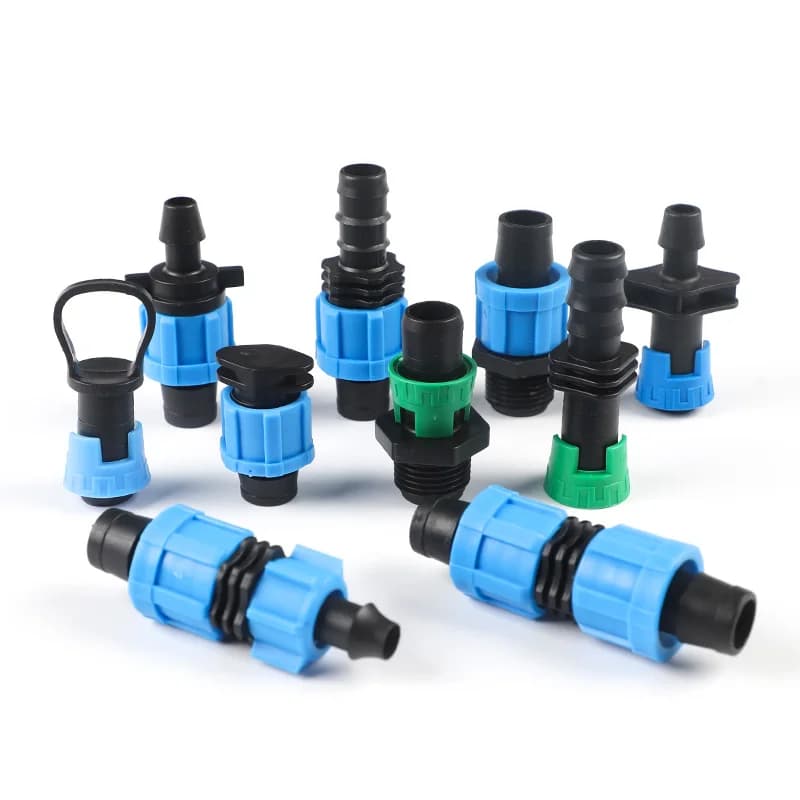 Full Set 16mm Garden Irrigation Drip Tape Connector Collection Home Lawns Watering Pipe Joints Tube Adapters Connectors