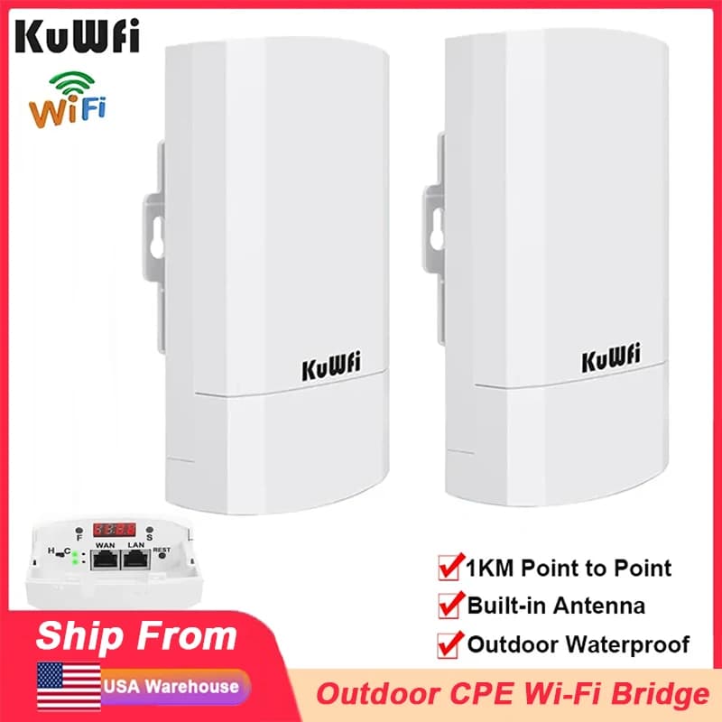 KuWfi 300Mbps 2.4Ghz Outdoor WiFi Bridge Router Wireless AP Repeater Mode Point to Point amplificatore di segnale Wifi supporto 24V POE