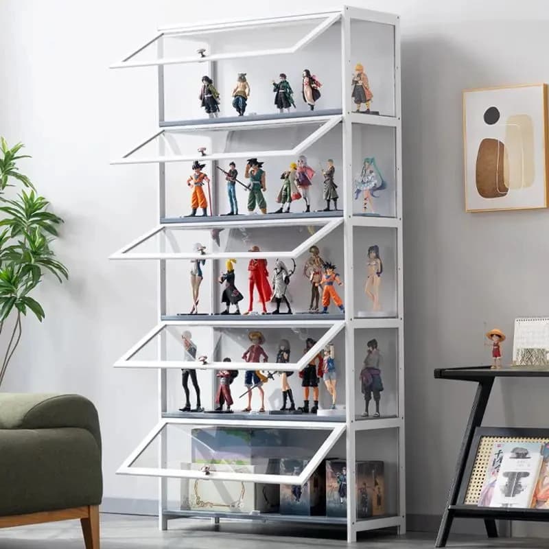 Customized multi-level storage cabinet with handle, office exhibition rack, supermarket racking
