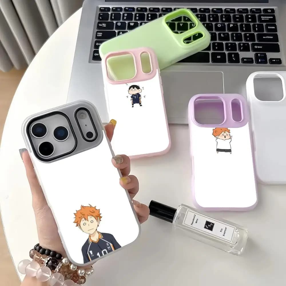 H-Haikyu!! Custodia per iPhone 17 16 15 14 Pro Max in cristallo, a doppio strato, con liquido brillante