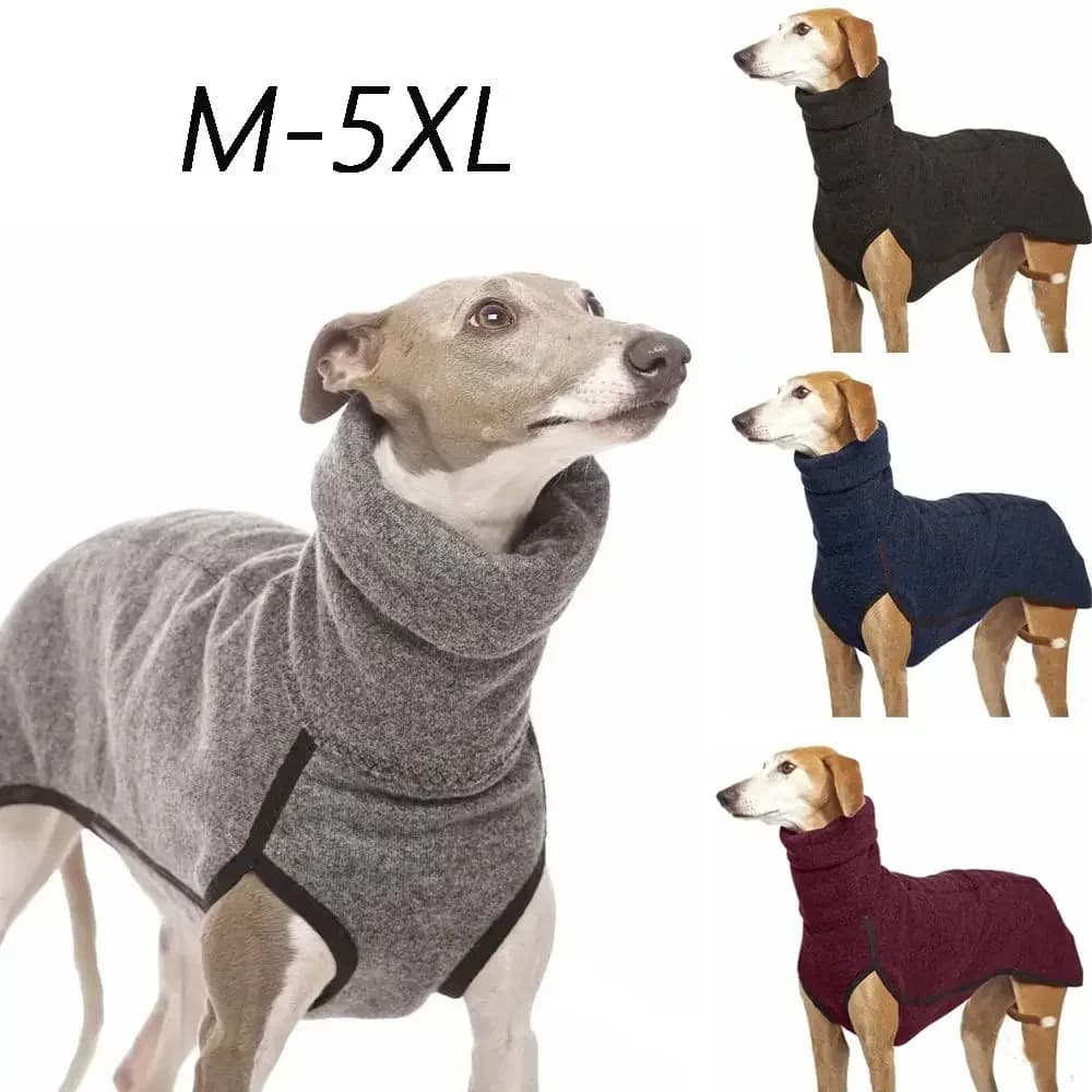 Maglione Invernale per Cani con Collo Alto, Cappotto per Cani Medi e Grandi, Abbigliamento per Great Dane, Greyhound, Pitbull