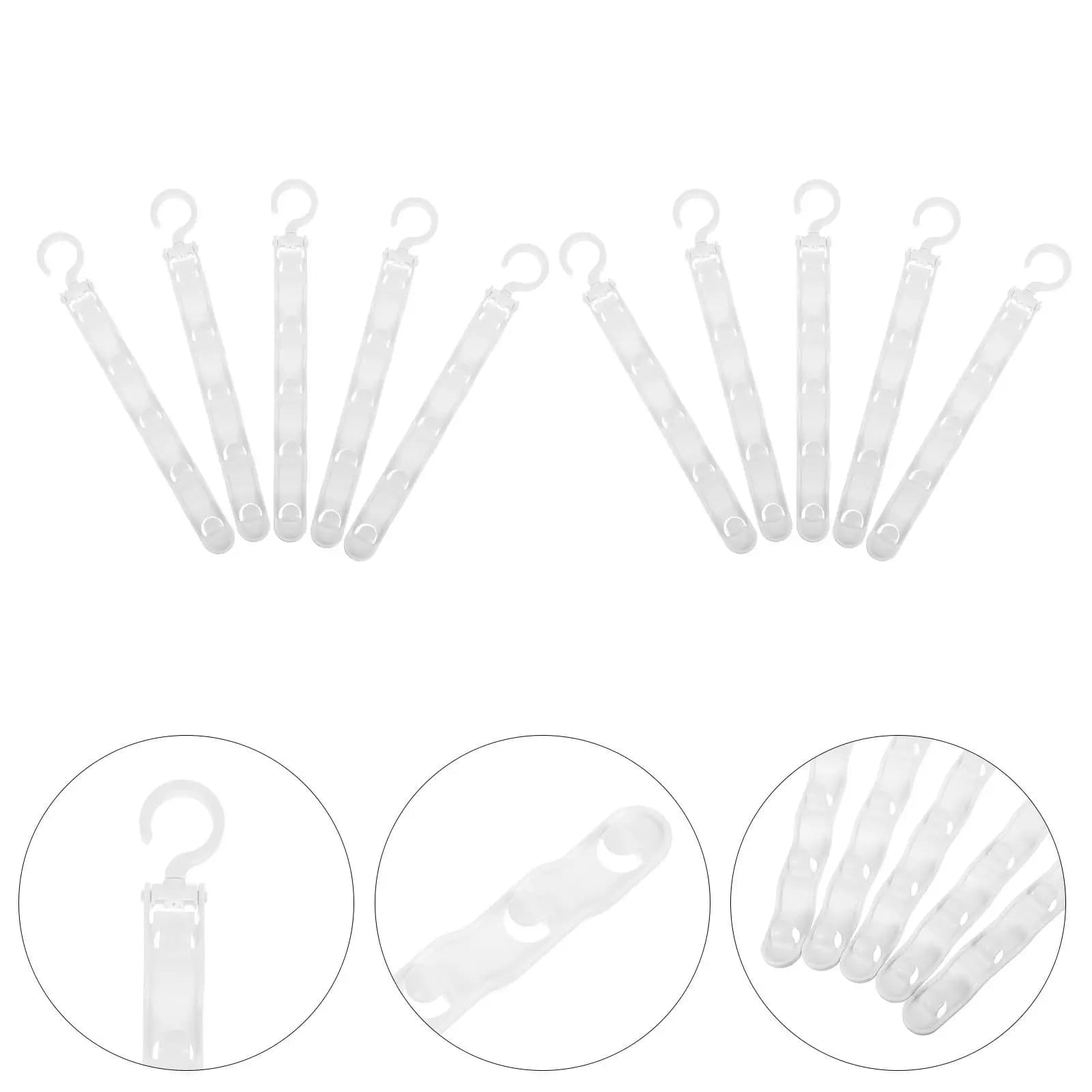 20Pcs Space Saving Hanger Hooks White 5-Layer Wardrobe Organizer Closet Storage Vertical Clothes Hanger Connector Bedroom Dorm