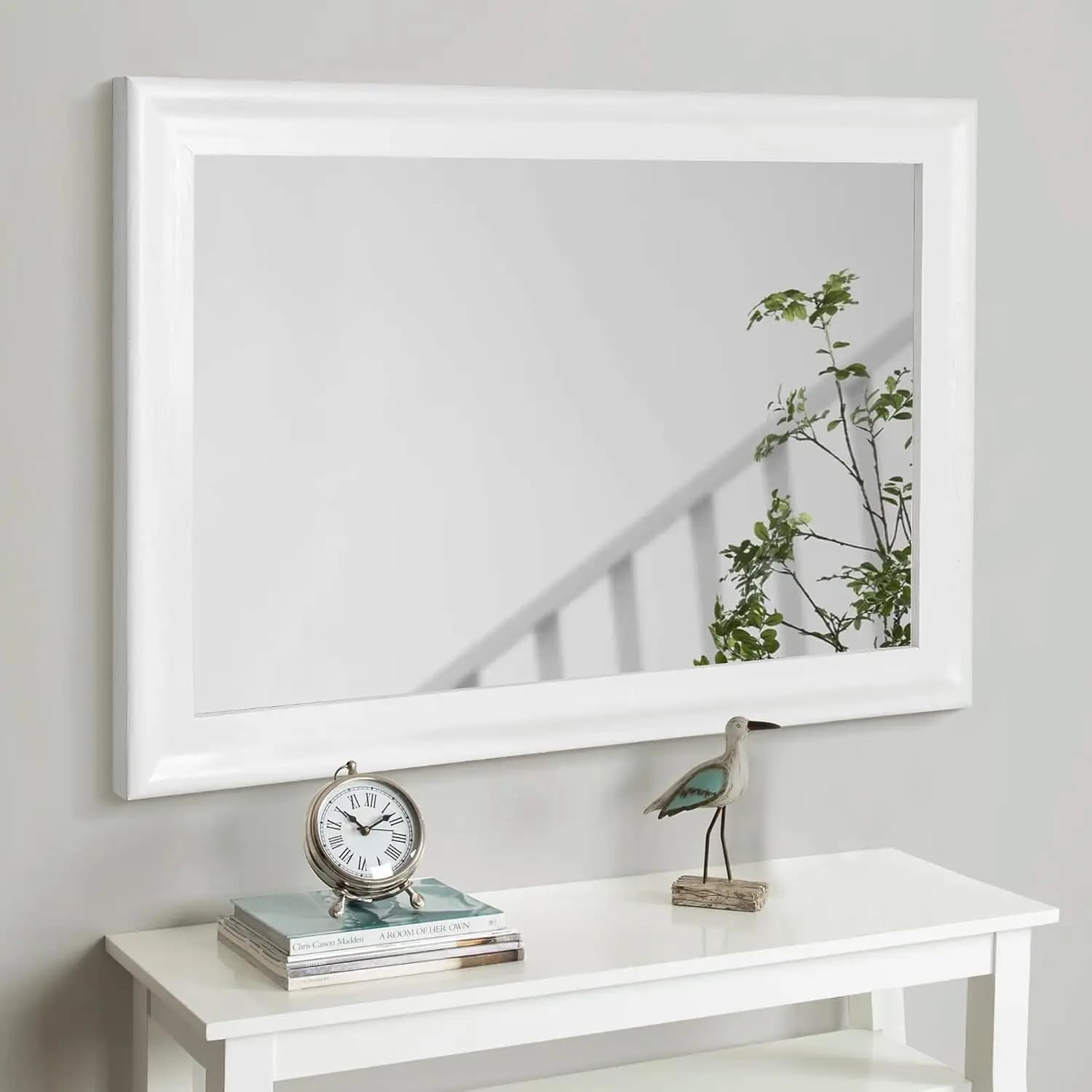 White Wall Mirror Bathroom Rectangle Large 30 X 40 Inch Vanity Mirrors Rustic Hanging Mirror Living Room Bedroom Entryway