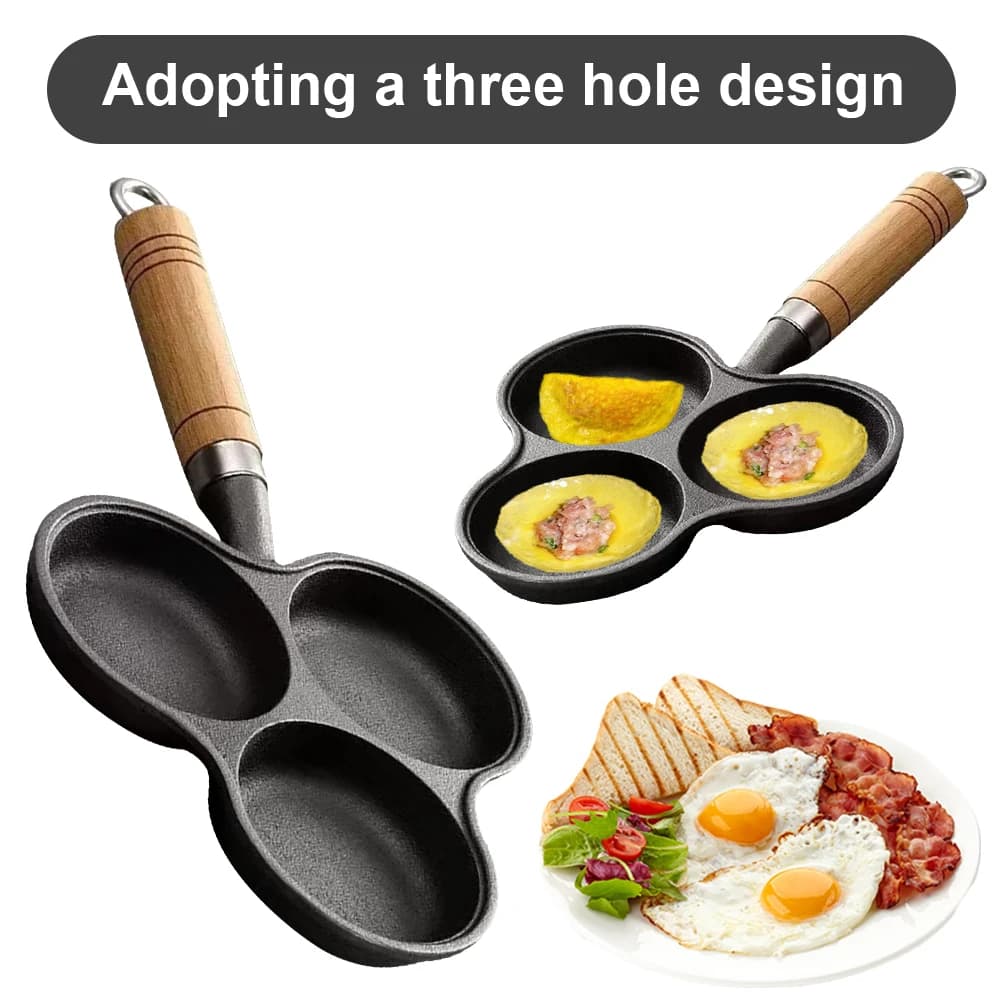 3 Hole Grill, Breakfast Grill, Cooking Pot, Eggs, Pancake, Burger and Ham