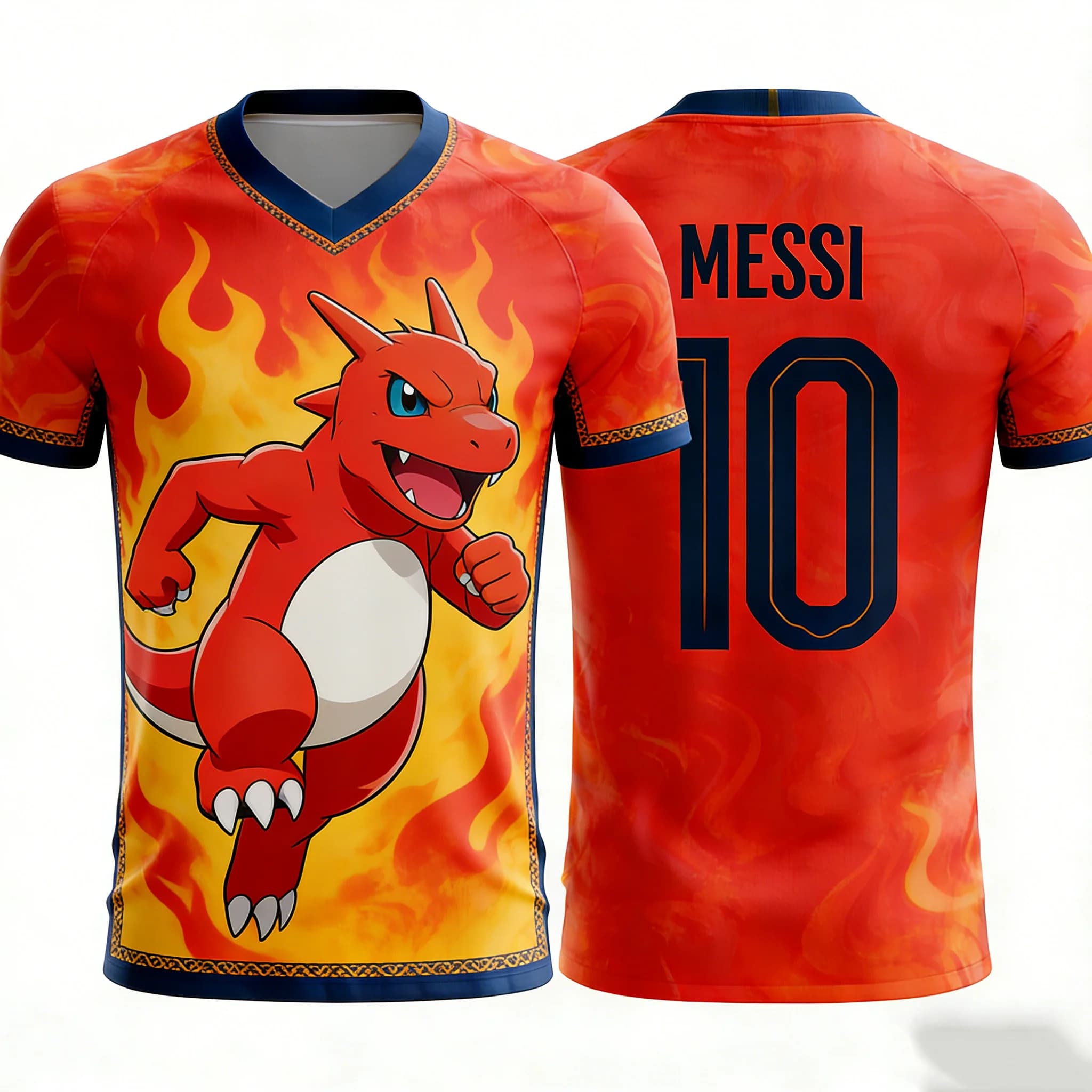 T-shirt with Digimon pattern, Messi soccer jersey, Men's fast drying sportswear, short sleeves, for children and women, 21st century style