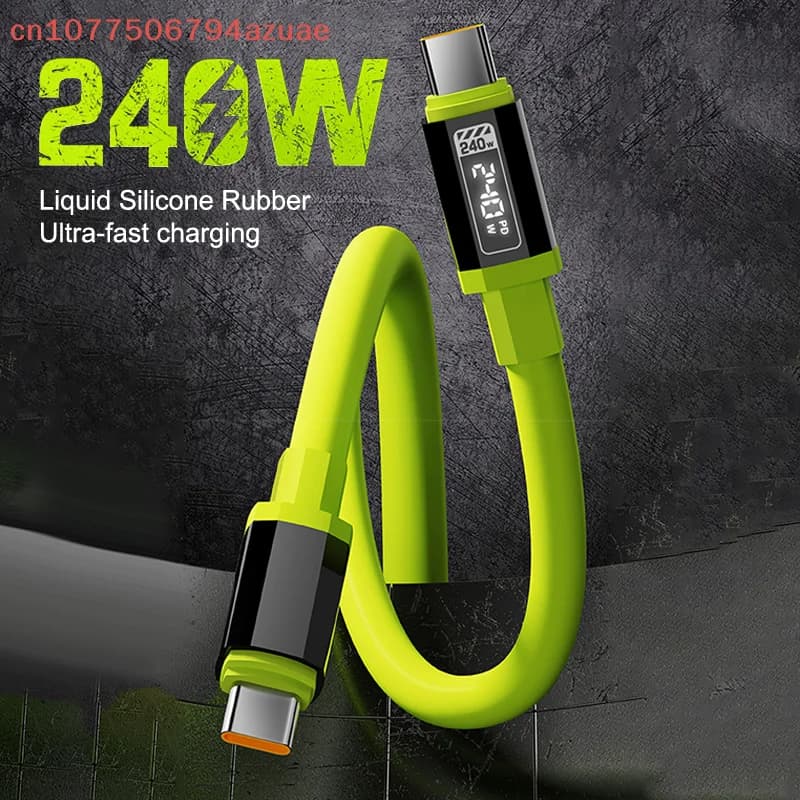 Cavo di ricarica super veloce da USB-C a USB-C da 240W, caricatore universale ad alta potenza, cavo USB 6A, scatola universale.