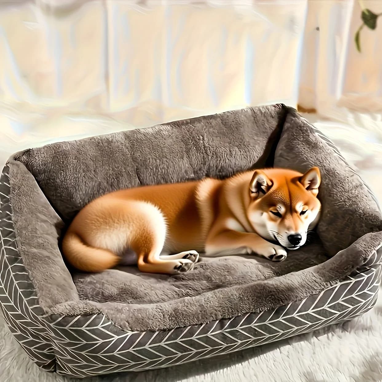 Letto invernale caldo per cani - Letto rotondo in peluche ultra morbido, tappetino imbottito spesso per cani e gatti da piccola a XXL, lounge accogliente senza montaggio