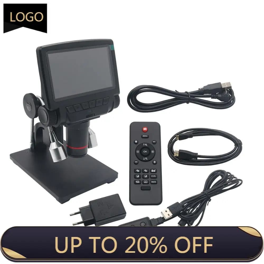 Andonstar ADSM301 Microscopio digitale ad alta definizione Microscopio USB con schermo da 5 pollici per strumento di riparazione PCB