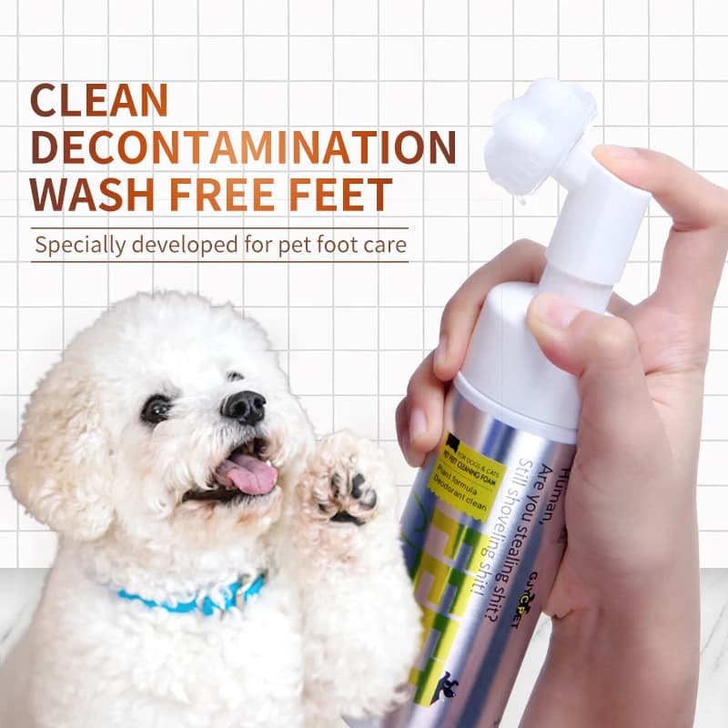 Pet Waterless Shampoo Foam 150ml No Rinse Mousse for Cats and Dogs Gentle Cleaning Deodorizing Safe Lickable Formula for Paw