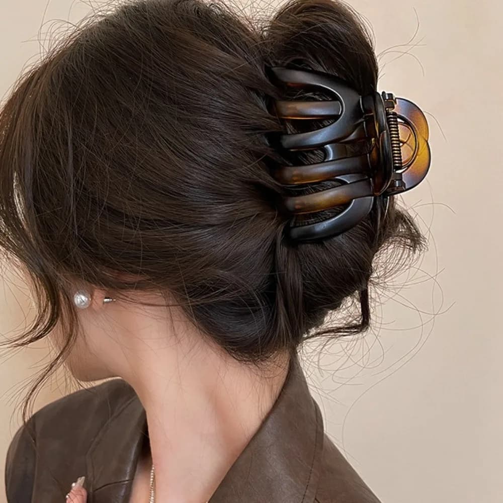 Simple French Style Pumpkin Hair Claw Large Funny Hair Grab 9cm/3.54inch Temperament Shark Clip Hair Accessories