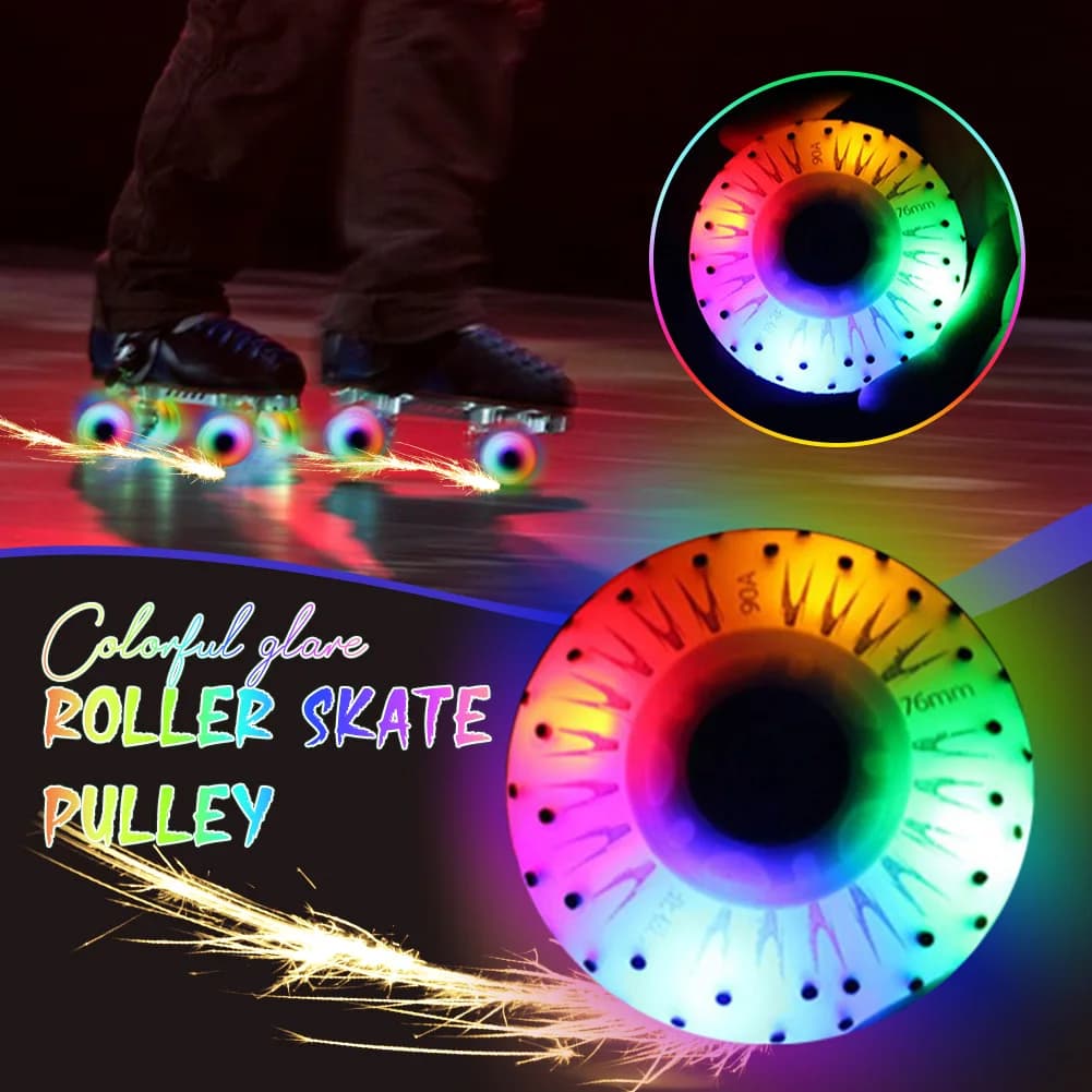 1 ruota per pattini a rotelle con luce colorata, ruote per pattini con illuminazione a LED, ruota per pattini in linea lampeggiante da 72/76/80 mm per interni ed esterni
