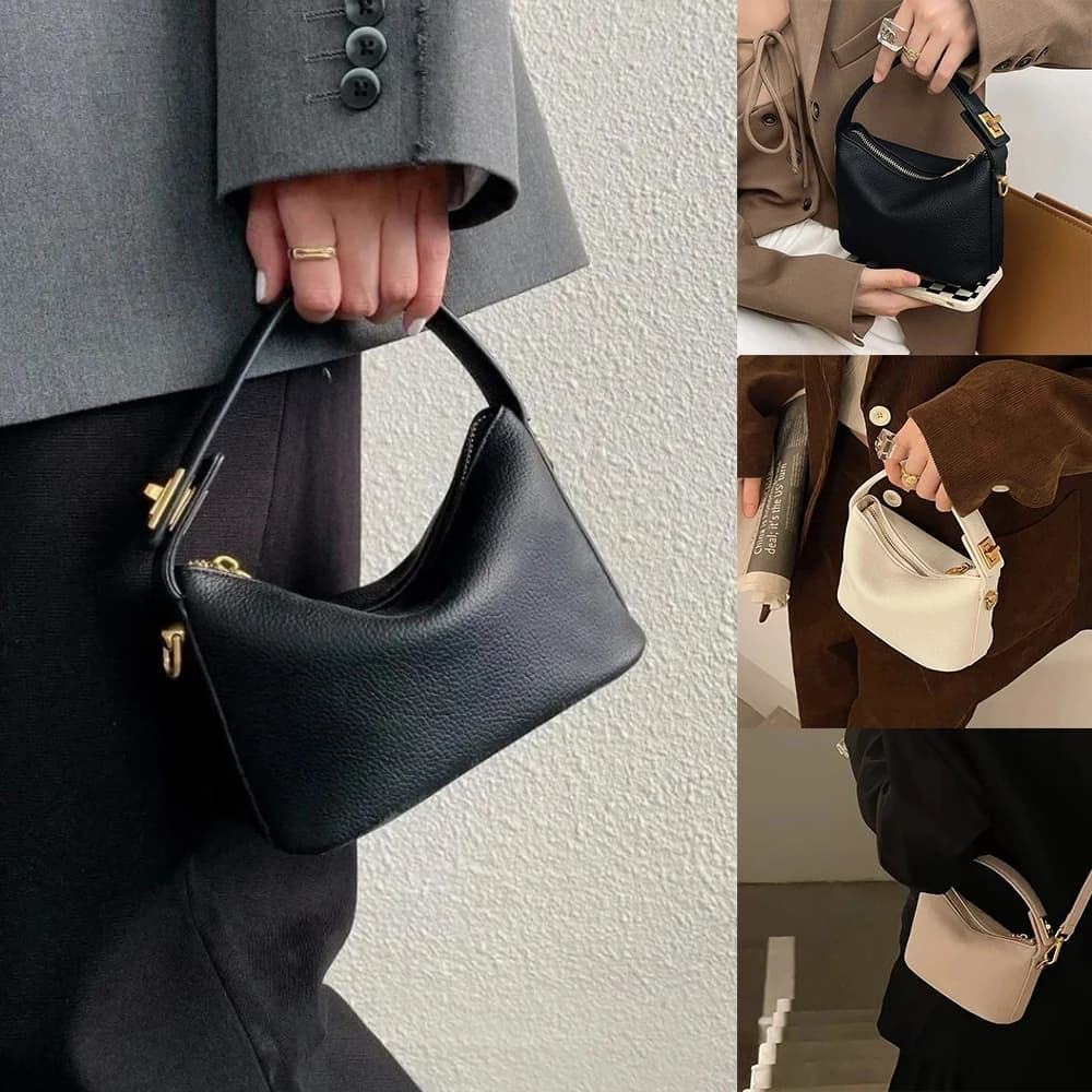 Borsa per il pranzo retrò Borsa nuvola Borsa a tracolla in morbida pelle PU Borsa a tracolla in pelle semplice dal design di nicchia quadrata piccola