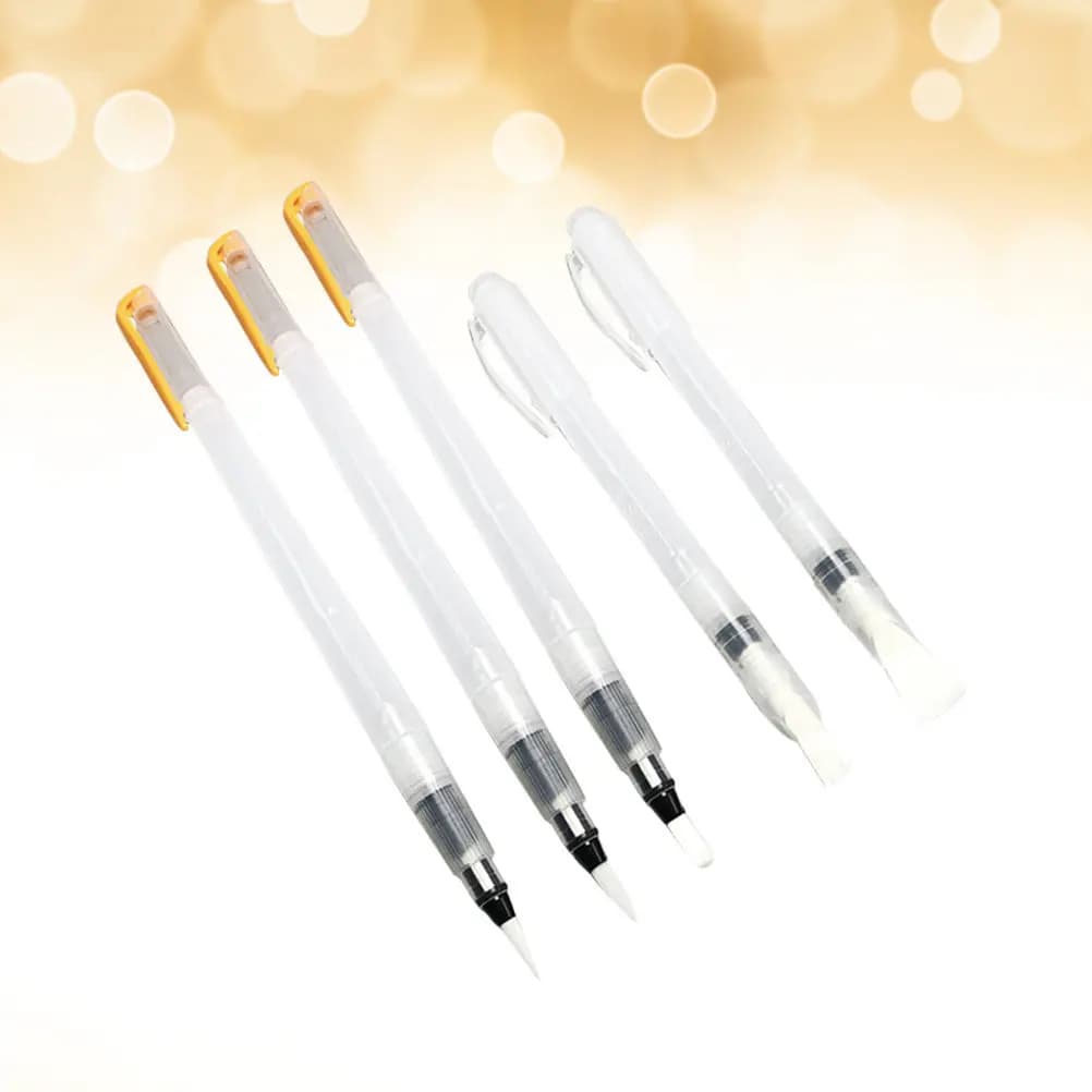 Set of 6 Water Brushes for Watercolor Painting, Pressure Flow Control, Sensitive Response, Delicate Lines, Easy Cleaning
