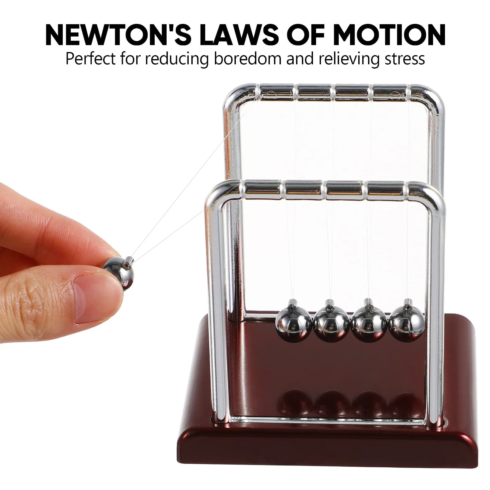 Pendolo in metallo Decorazione da tavolo Fisica Scienza Pendolo di Newton Palla di equilibrio Culla di Newton Puzzle per bambini