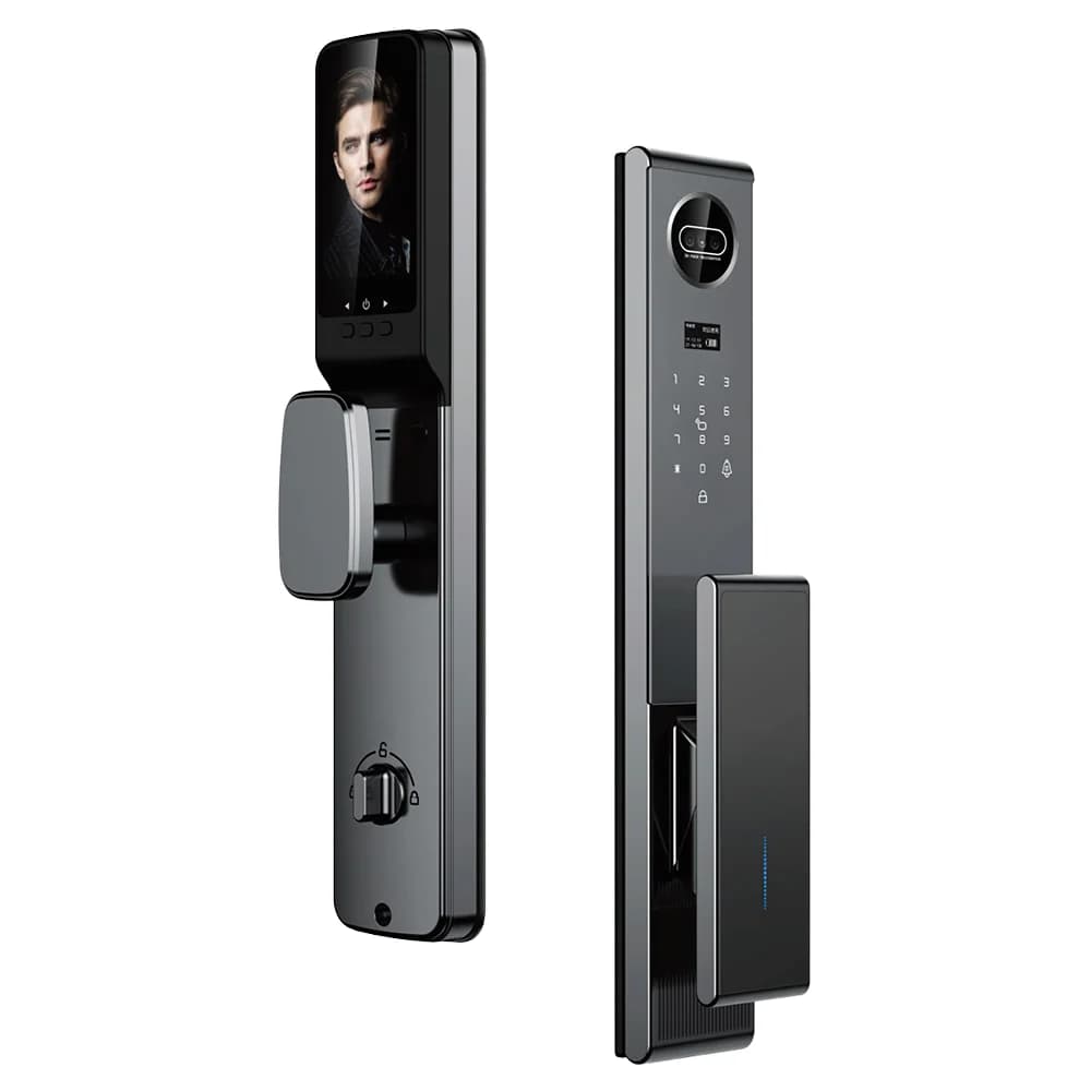 3D Face Fingerprint Recognition Smart Door Lock Security Camera APP Control Cloud Wi-Fi Automatic Biometric RFID IC Key Digital