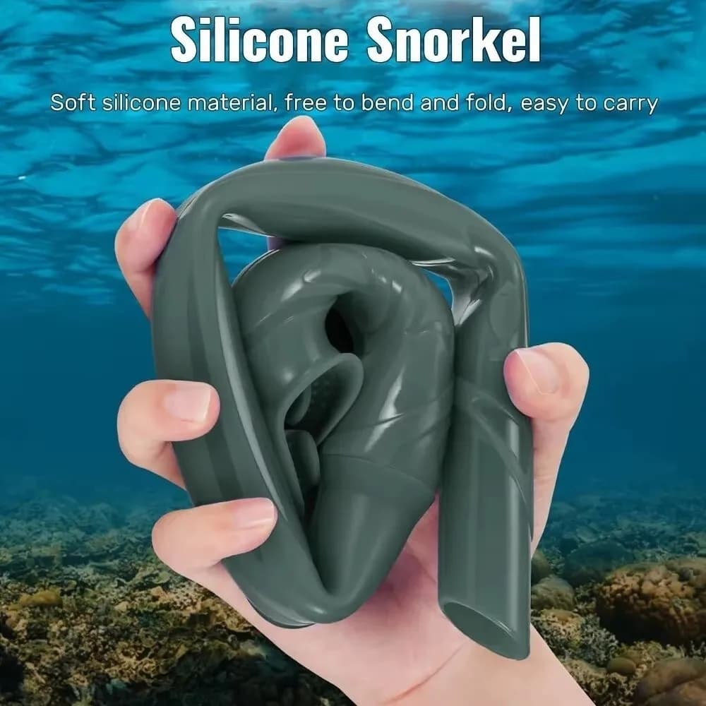 Soft Silicone Diving Snorkel Anti-Drop Arc-Bite Swimming Snorkel Portable Comfortable Snorkeling Snorkel Swim Training
