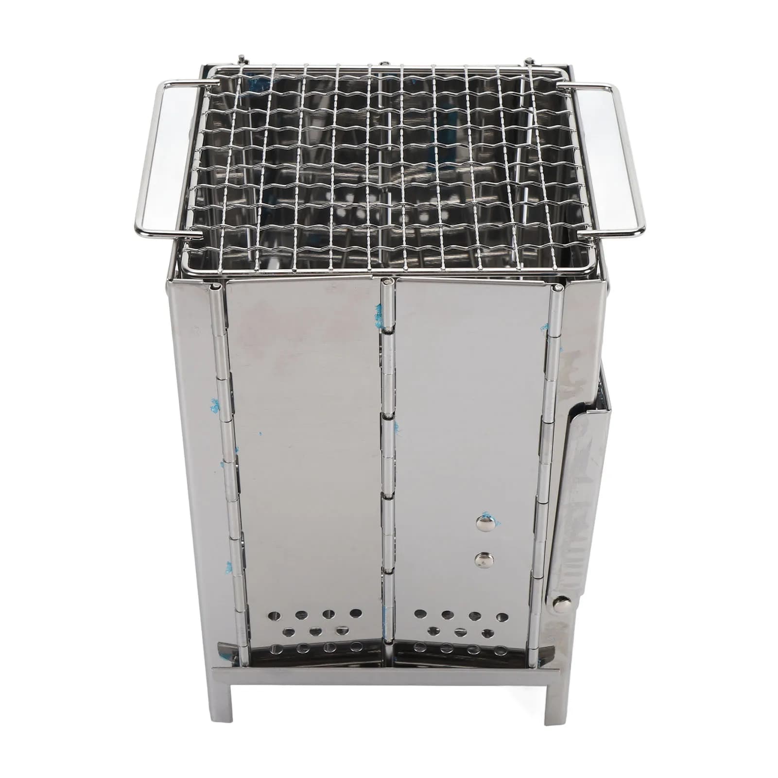 Stufa da campeggio esterna in acciaio inossidabile Stufa a legna pieghevole ultraleggera portatile Stufa da campeggio Griglia da cucina a carbone