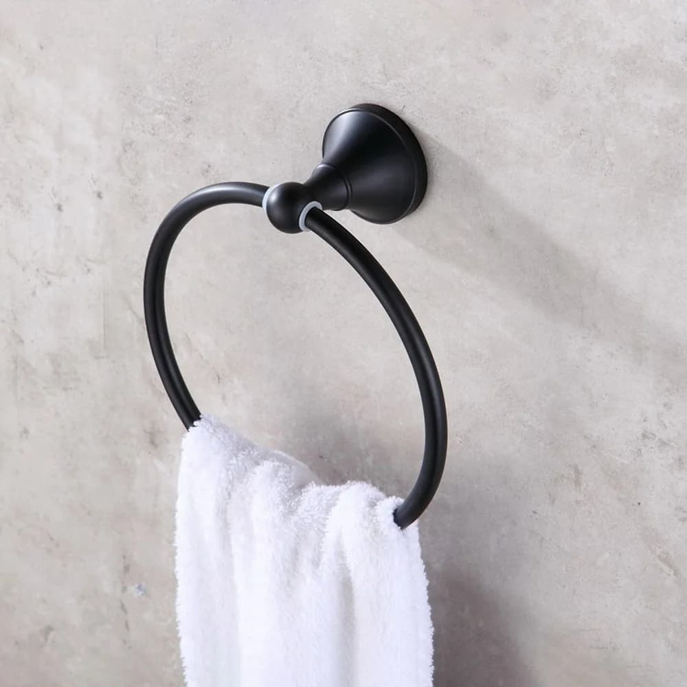Accessorio per il bagno con portasciugamani da bagno a parete in ottone nero aba856