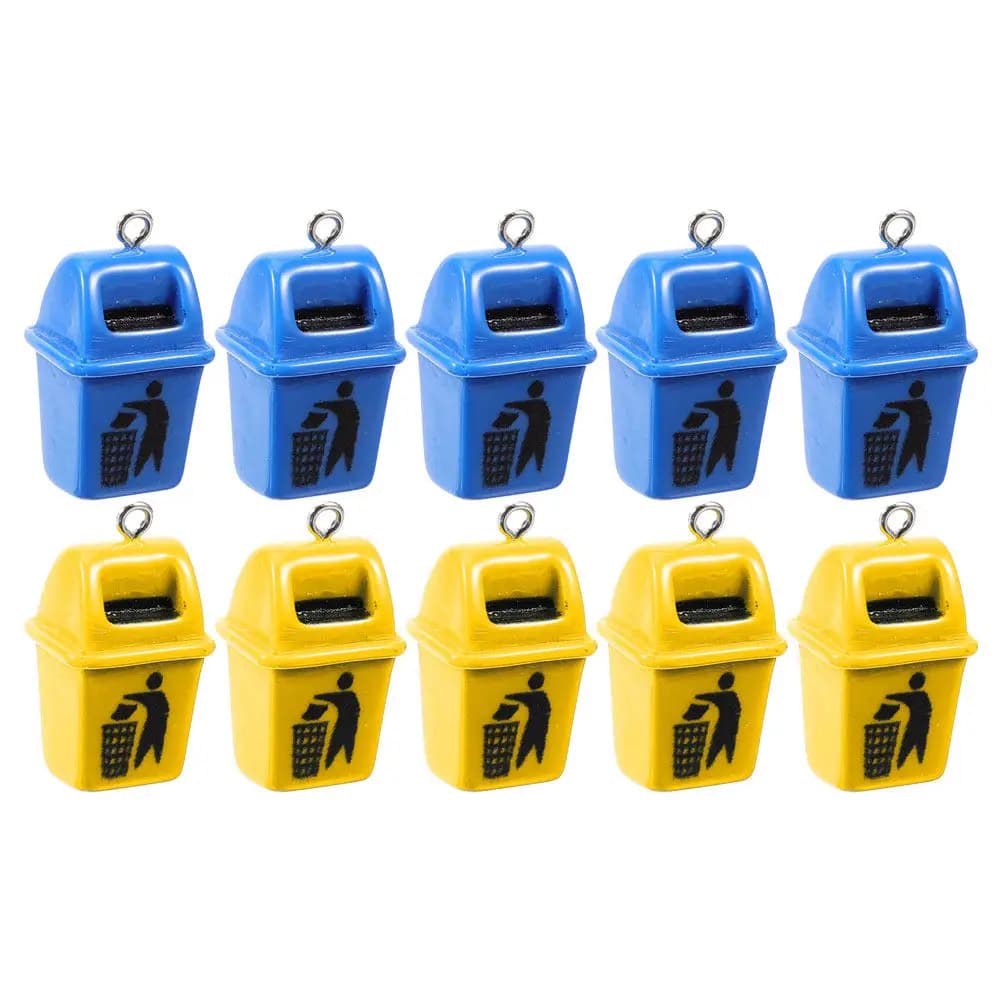 10Pcs Garbage Can Charms Mini Trash Can Pendant DIY Jewelry Making Accessories Bulk Charms for Earrings Bracelets Ornaments