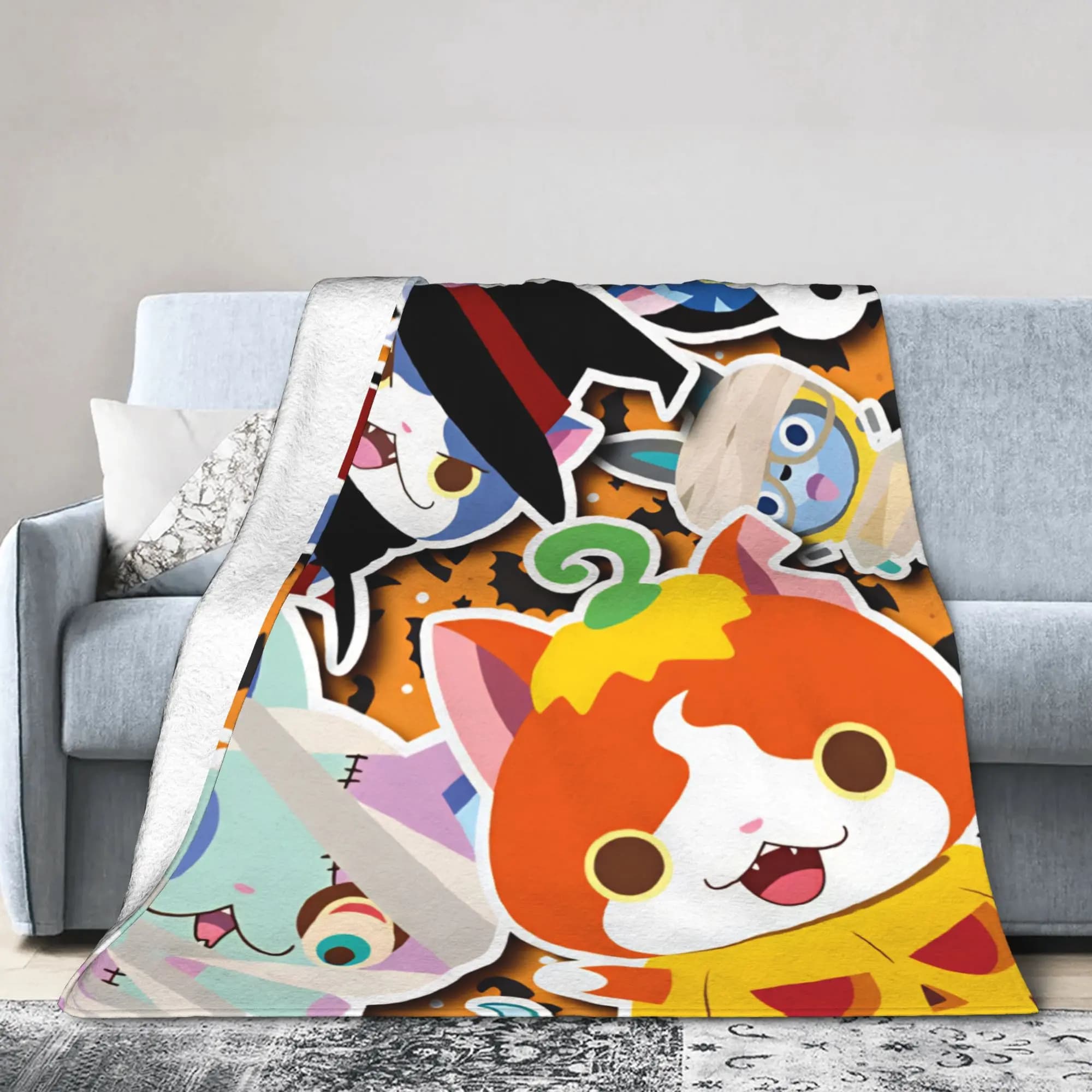 Yokai Watchs Plush Blanket Girls Boys Flannel Bedding Throws For Bedroom Warm Soft Custom DIY Birthday Present