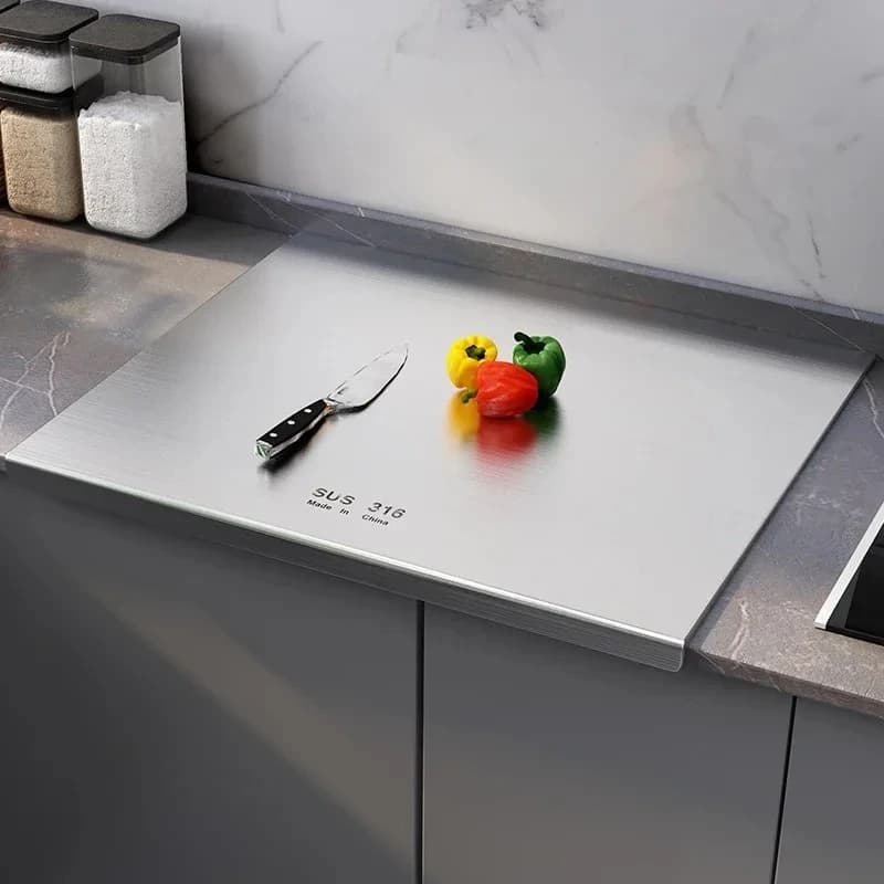 tagliere da cucina per uso domestico con superficie impastata extra large su entrambi i lati, pannello in acciaio inossidabile 316 e tagliere