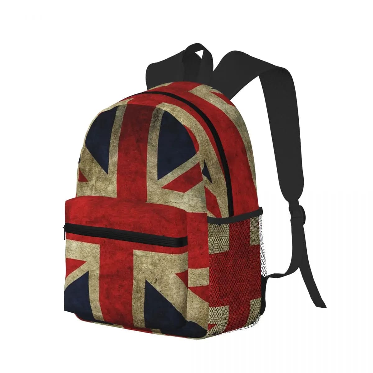 London Soldier Bus British Flag Pattern Student Backpack School Bag Hiking Travel Daypack for Men Women Bookbag Shoulder Bags