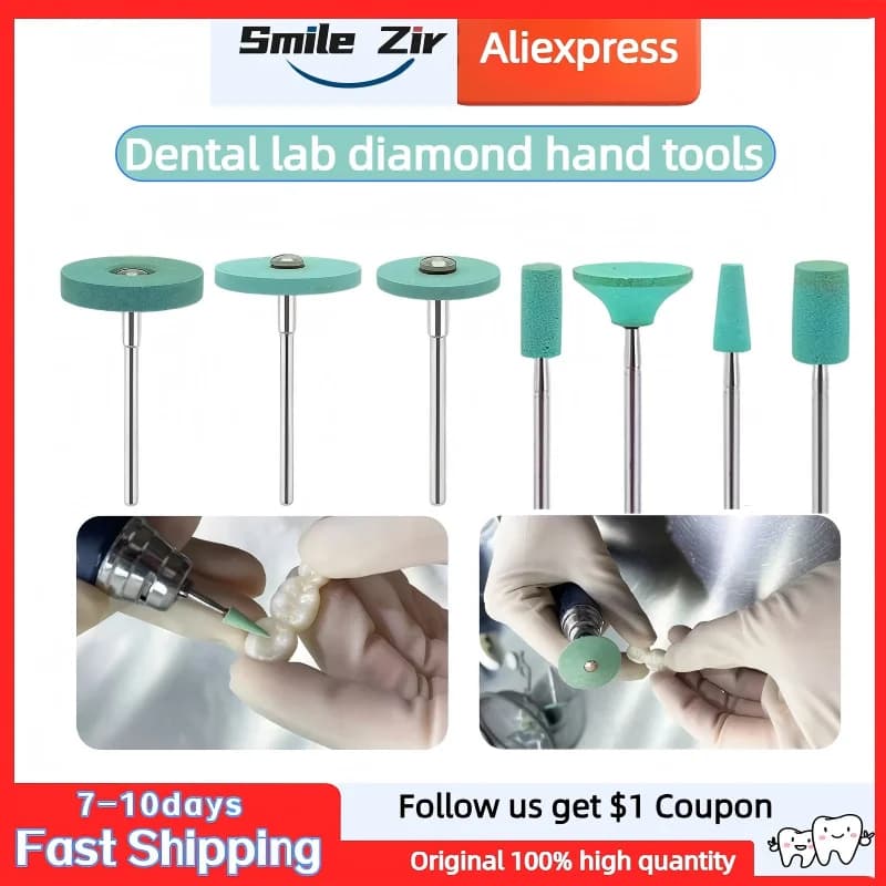 Fresa a mano in zirconia per laboratorio odontotecnico, per lucidatura, per zirconia dentale, disilicato di litio, ceramica, protesi, diamante