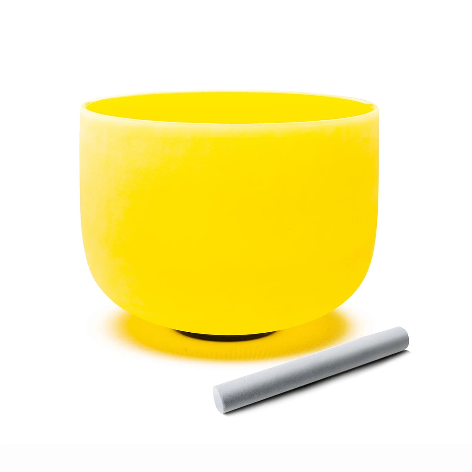 Hey-eun 10inch Yellow Crystal Singing Bowl Quartz Frosted Chakra Sound Healing Bowls for Yoga