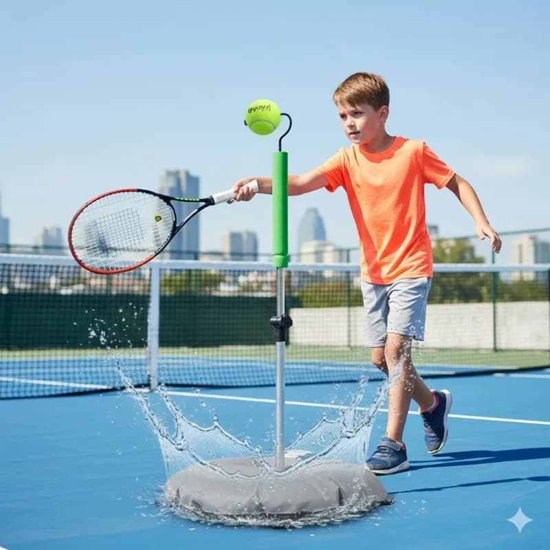 Shortcut Xu Kaxi for Tennis Training, Children's and Adult Ball Launcher, Swing Practice Tool with Racket