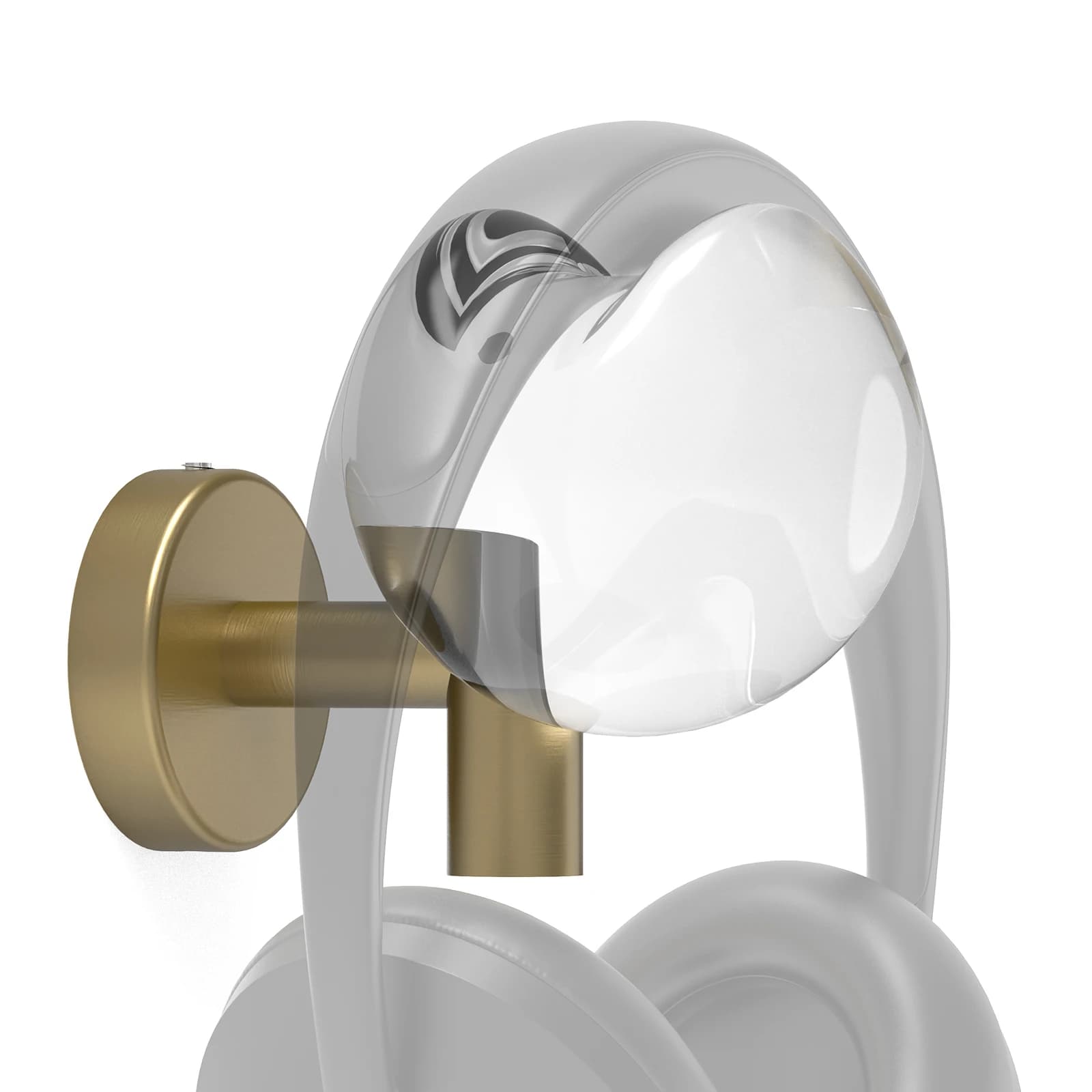 Geekria Vintage Headphones Wall Mount Stand, Gaming Headset Wall Mounted Holder, Rustic Acrylic Sphere Headphones Hanger