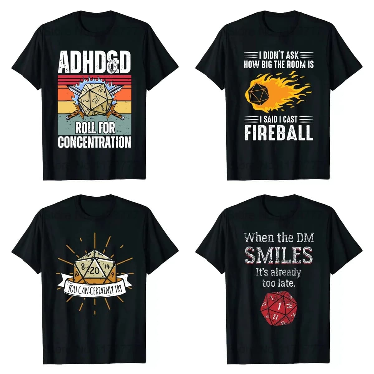 2026 ADHD e D Rotolo per la Concentrazione Divertente Gamer Dungeons DM RPG Dice Drago Magliette Estate Streetwear Vintage T-shirt Uomo Donna