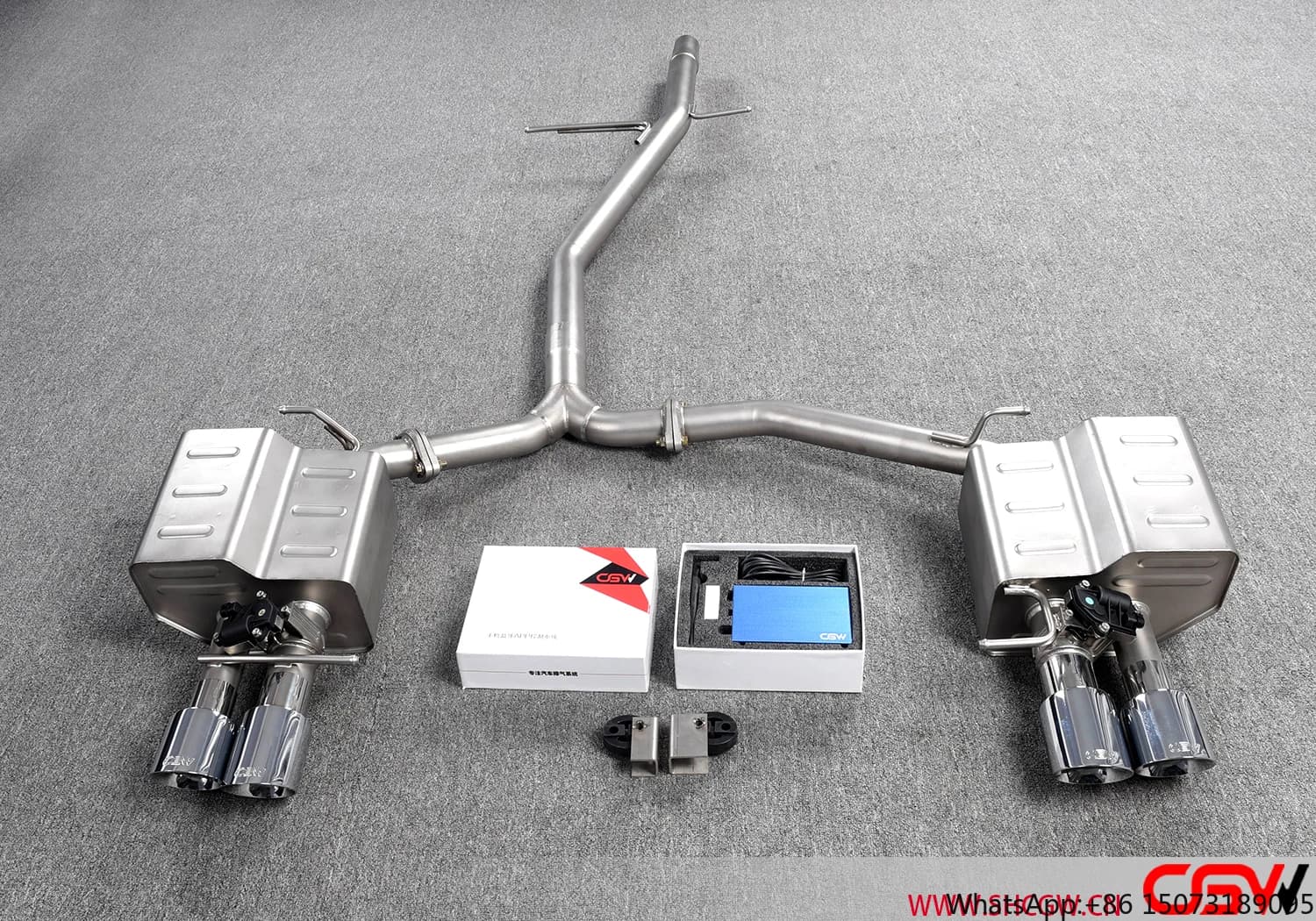 Silenziatore Catback in Acciaio Inox con Controllo Elettronico Remoto della Valvola per Auto A4/A5 B8 2.0T Doppia Valvola