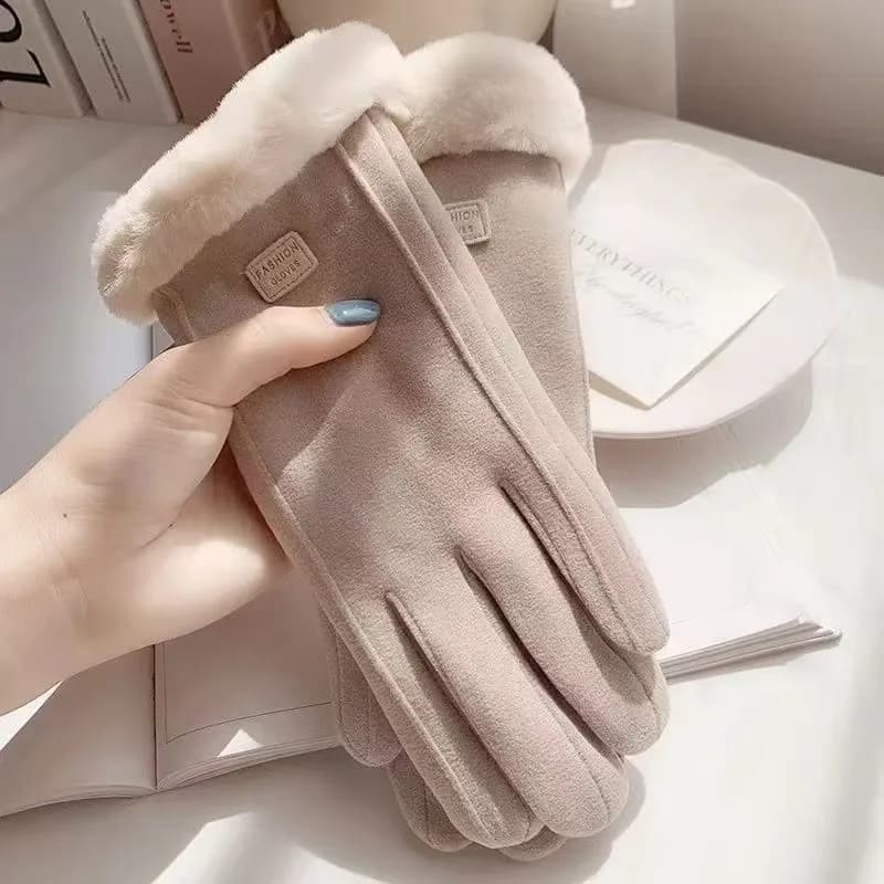 Guanti touchscreen invernali da donna - Guanti da equitazione foderati in peluche termico, simpatici pendolarismo per moto, clima caldo e freddo