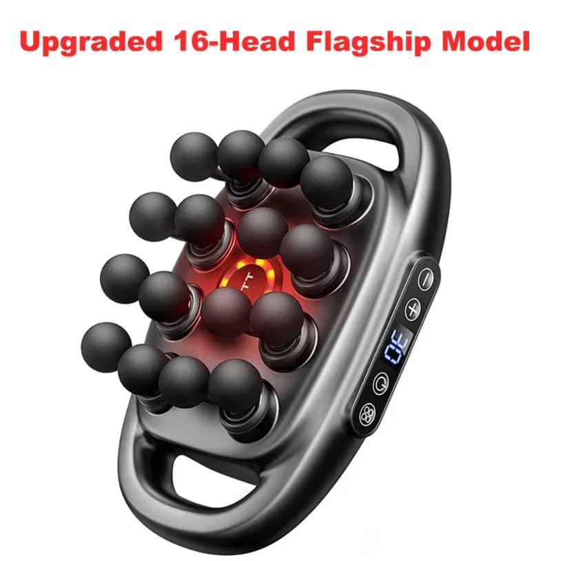 Set of 16-conductor massage guns and 8-heads Pistol for band Muscle relaxation with high frequency vibration