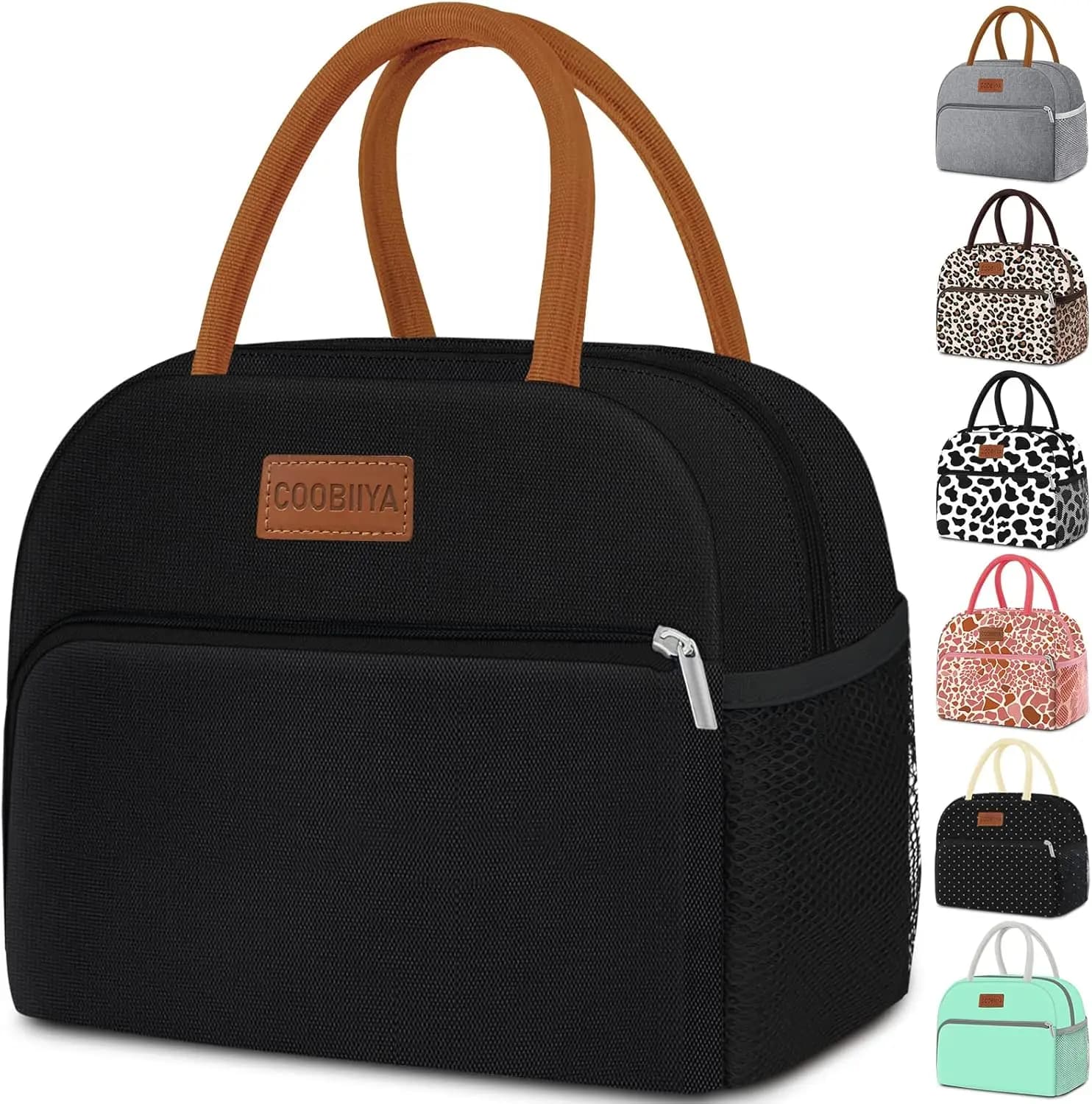 Borsa Termica per il Pranzo per Uomini e Donne, Contenitore Isolato Impermeabile 10L, Borsa Pranzo Riutilizzabile per Lavoro, Viaggi, Ufficio, Nera