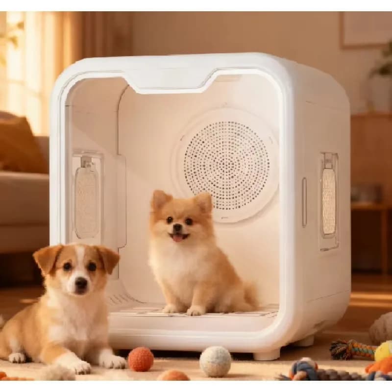 NUOVO Asciugatore per Peli di Animali Domestici Ecologico e Antibatterico per Cani e Gatti - Box di Asciugatura Automatico Silenzioso e Ricaricabile con Temperatura a 360 Gradi