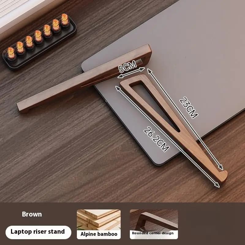 NEW SALE 1 Set Foldable Wooden Laptop Stand - Adjustable Ergonomic 12° Angle With Cooling Design For Notebook Tablet