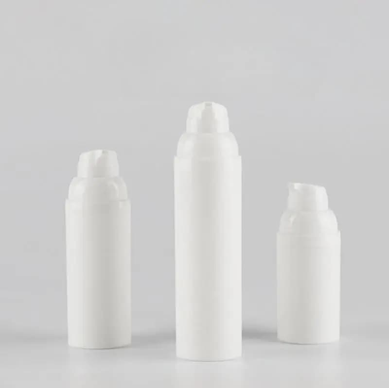 30ml50ml75ml 30 pezzi bottiglia vuota per pompa per lozione cosmetica airless in PP bianco, contenitore per vuoto per fondotinta fai da te, pacchetto da viaggio portatile