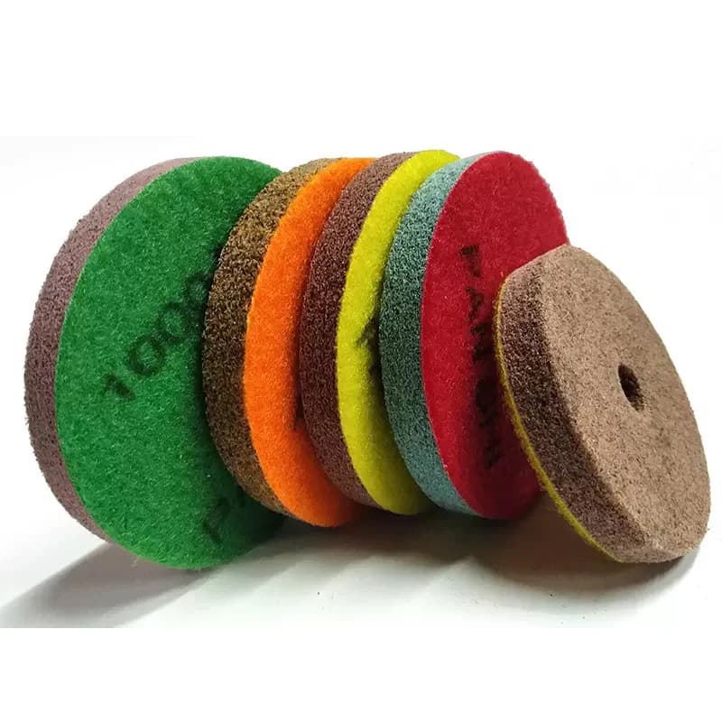 125/150/180/200mm Sponge Foam Fiber Abrasive Polishing Pad Grinding Wheel For Renovating Marble Stone Granite Quartz Stone