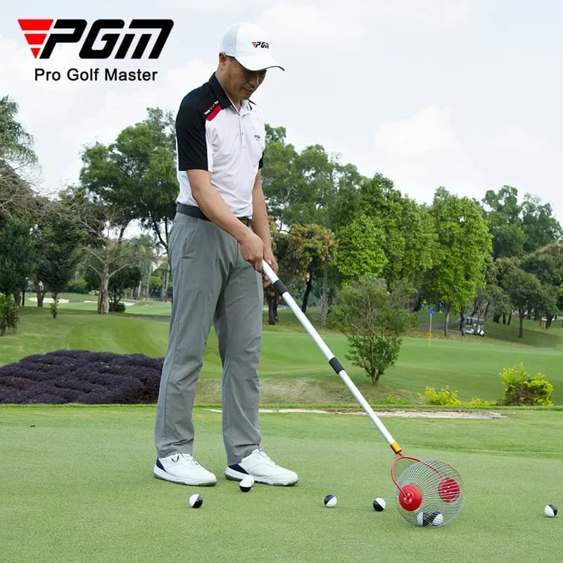 PGM golf ball picker with freely extendable 3-section ball picking cage roller for ball picking