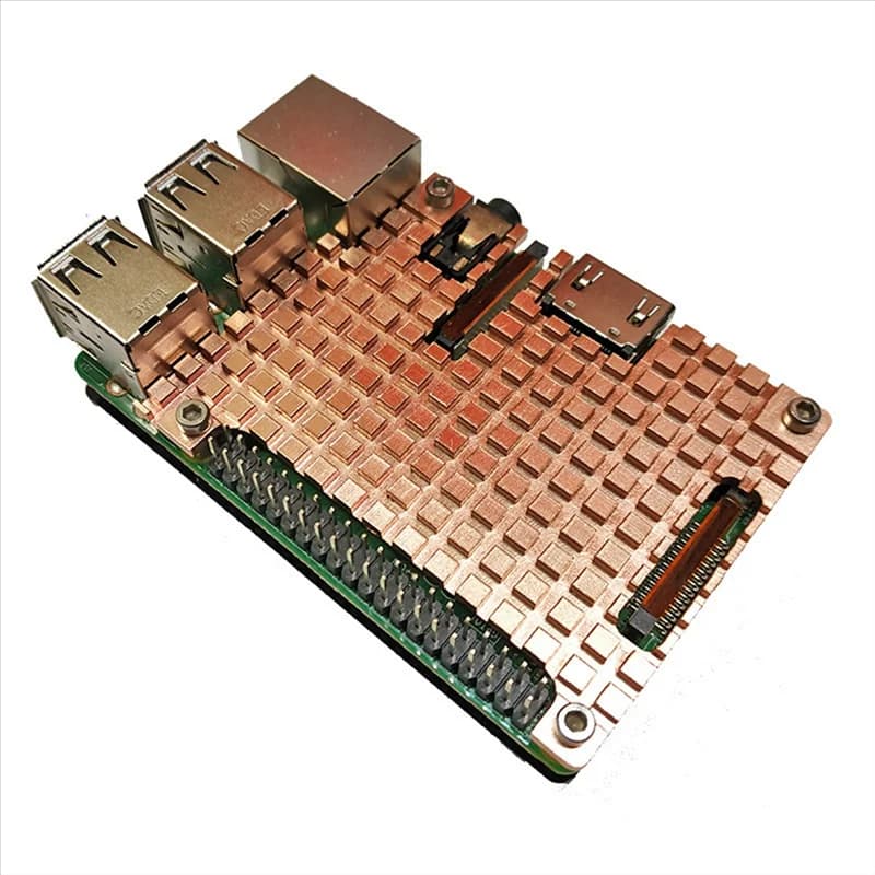 A92Z For Raspberry Pi 3B Protective housing for heat dissipator in pure copper passive cooling protective shell Metal housing for Rpi 3B