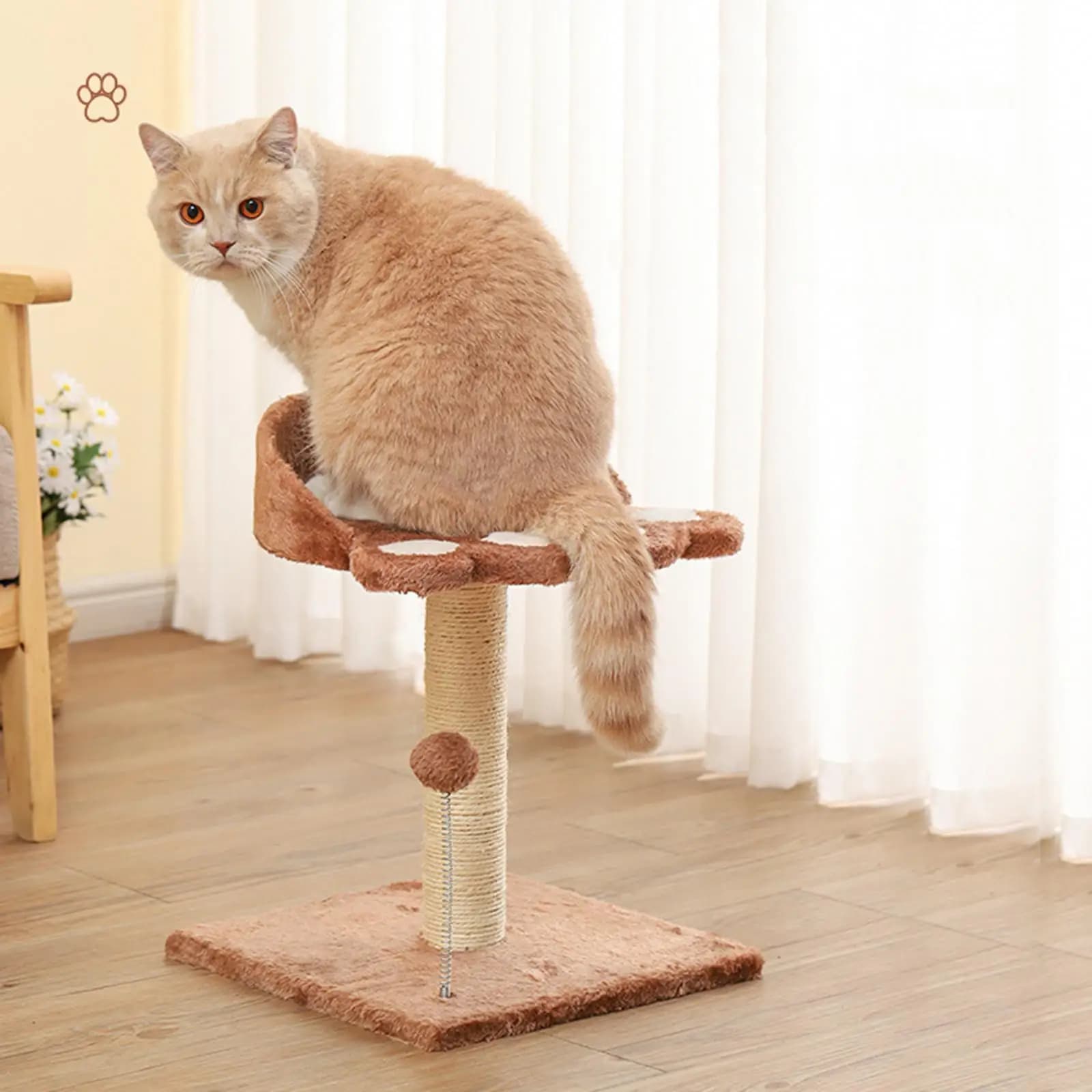Pet Cat Tree with Sisal Scratching Post Hammock for Indoor Kittens Climbing Playing Resting Toy